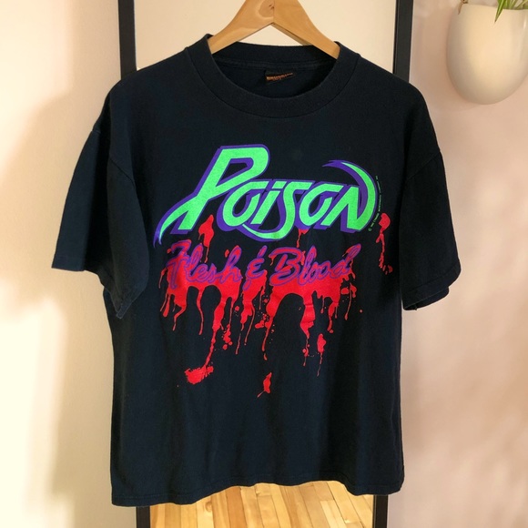 Vintage 1990 Poison Brockum Tour Tee Band Shirt - Picture 1 of 15